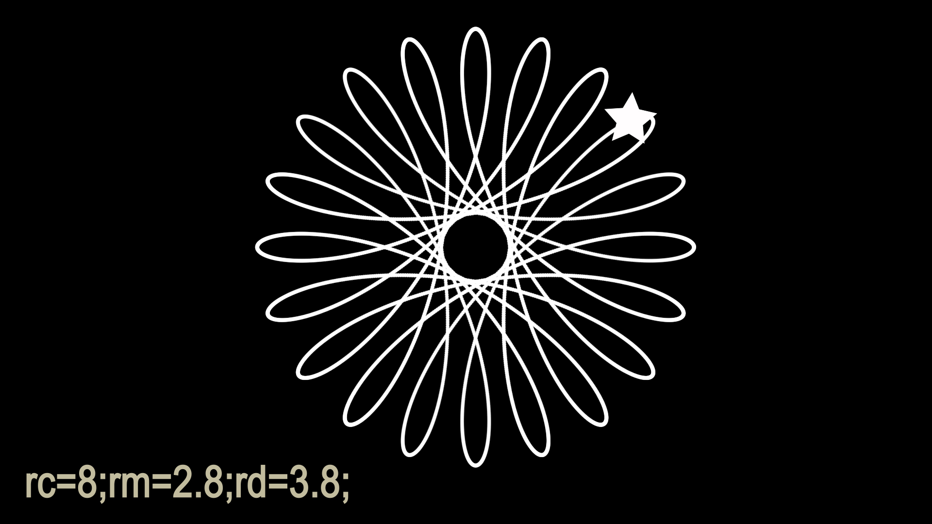 rc=8;rm=2.8;rd=3.8;トロコイドプロジェクト