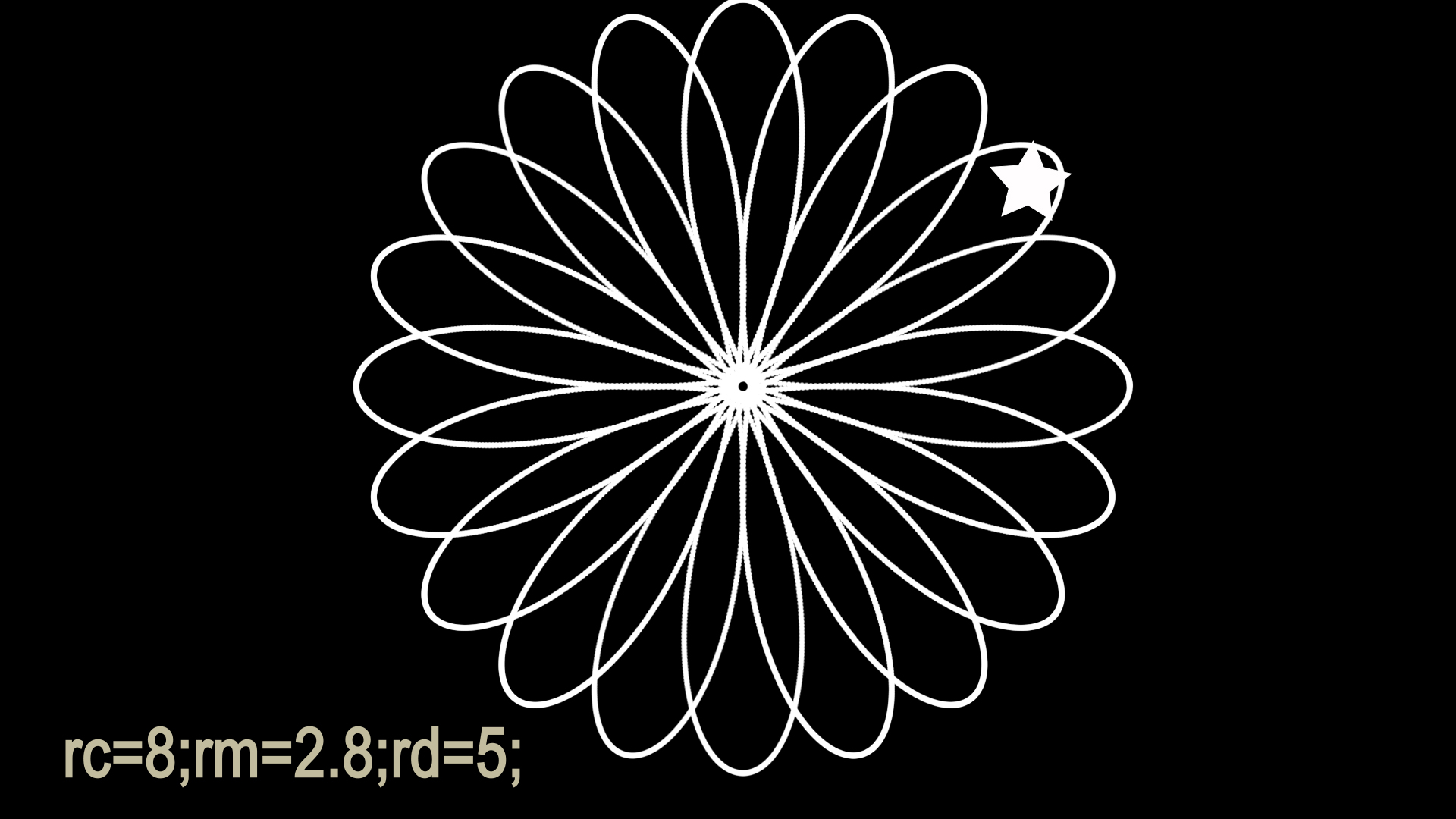 rc=8;rm=2.8;rd=5;トロコイドプロジェクト
